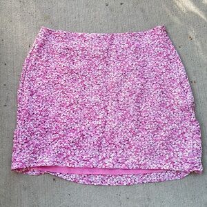 &OtherStories pink and white floral linen mini skirt